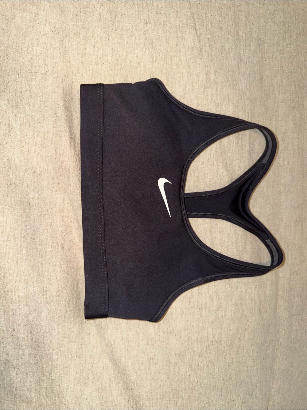 Nike Black Racerback Sports Bra with White Swoosh